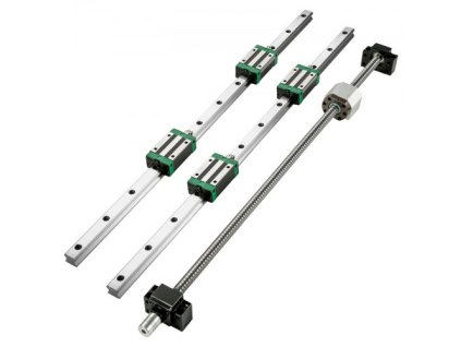 VEVOR Lineární vodicí kolejnice 2ks HGR20-1000mm Lineární kluzná kolejnice s 1ks RM1605-1000mm kuličkový šroub se sadou BF12/BK12 Sada Lineární vodicí kolejnice Čtverec Pro DIY CNC frézy Soustruhy Frézy
