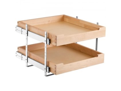 VEVOR 2-patrový organizér výsuvné skříně Dřevěná zásuvka s měkkým zavíráním 20" š x 21" h