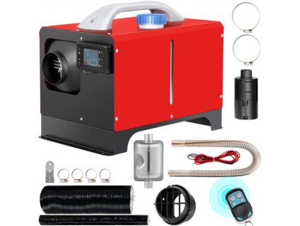VEVOR NEW Dieselový ohřívač vzduchu, 5KW 12V nezávislé topení, Mini Truck Topení, Jediný výstupní otvor, s černým LCD, Dálkové ovládání, Rychlý ohřev Dieselového ohřívače, Pro RV Truck, Loď, Autobus, Automobilový přívěs, Obytné vozy
