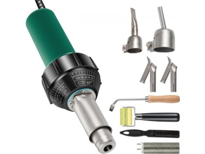 VEVOR svářečka střech, 8 ks svařovací pistole na PVC, horkovzdušná svářečka plastů 1600 W, horkovzdušná pistole na PVC 220 V, svářečka plastů s topným jádrem slídové trubky, plynulá regulace teploty 104-1112 °F Sada svářečů plastů