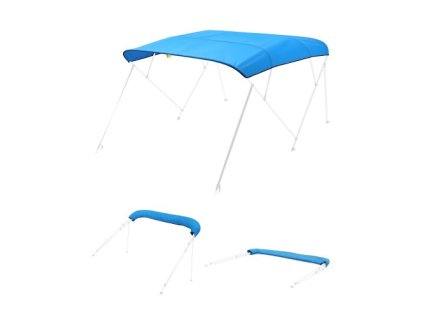 VEVOR 4 příďové čluny Bimini Tops 96" Lx (91"-96") W Bimini Top Náhradní díl Pacific Blue