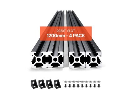 Lineární kolejnice VEVOR 4PCS 47,2 palce (1200 mm) s T-drážkou 2020, eloxovaná, z hliníkového extrudovaného materiálu