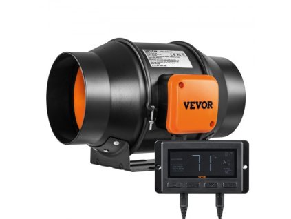 VEVOR 6palcový inline potrubní ventilátor HVAC sada výfukového ventilátoru EC s regulací proměnných otáček