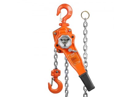 Ruční pákový řetězový kladkostroj VEVOR, 3/4 tuny 1650 lbs Kapacita 10 FT Come Along, G80 galvanizovaná uhlíková ocel s dvojitou západkovou brzdou Weston, automatickým vedením řetězu a otočným hákem o 360°, pro dokovací stanici Garage Factory