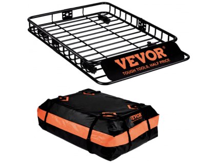 VEVOR střešní nosič nákladní koš, 130,5 x 91,5 x 12,7 cm střešní nosič s vodotěsným nákladním vakem o objemu 15 Cu Ft, 90 kg univerzální nosič nosiče pro SUV, nákladní automobil