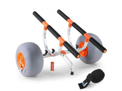 VEVOR Heavy Duty Vozík na kajak, nosnost 350 liber, skládací vozík na kanoe s 12'' pneumatikami, nastavitelná šířka nosiče a protiskluzová podpěra, pro kajaky Kanoe Paddleboardy Plovákové podložky Jon Boats