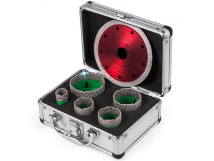 VEVOR 5PCS Sada diamantových děrovacích pil Diamantové vrtací korunky s pilovým kotoučem, 22/35/40/50/65MM M14 Závit karborundum Žula Žula