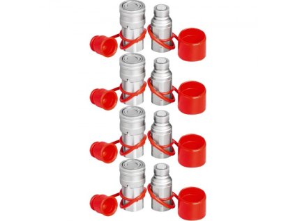 Hydraulická rychlospojka VEVOR 1/2 tělo s 1/2" závitem NPT hydraulická spojka 4 páry hydraulická spojka rychlospojka 45,5 l/min Hydraulická rychlospojka (ISO 16028)