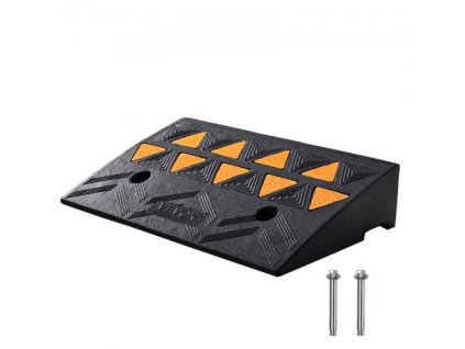 VEVOR Gumová rampa pro obrubníky 4,25" výška stoupání pro chodník, 11,8" šířka 19,7" délka nájezdová rampa pro obrubník, 15T Gumová rampa pro vysoké zatížení pro vysokozdvižné vozíky, nákladní automobily, autobusy, auta, invalidní vozíky, kola