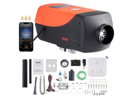 VEVOR Dieselový ohřívač vzduchu 12V 8KW Bluetooth App LCD displej pro autobus RV uvnitř