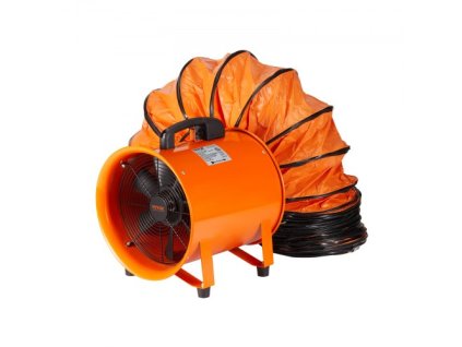 Přenosný ventilátor VEVOR, 406,4 mm těžký válcový ventilátor s 10m potrubní hadicí, 900W silný dílenský výfukový ventilátor 5175CFM, průmyslový užitkový ventilátor pro sání prachu, kouře, kouře Domov/pracovní místo
