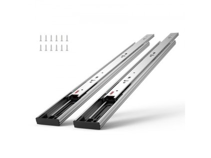 VEVOR 6 párů 609,6mm pojezdů zásuvek Boční montážní lišty, Vysoce odolná ocelová dráha s plným výsuvem, Soft-Close bezhlučné vodicí kluzáky Kuchyňské kluzáky s kuličkovým ložiskem, nosnost 100 lb