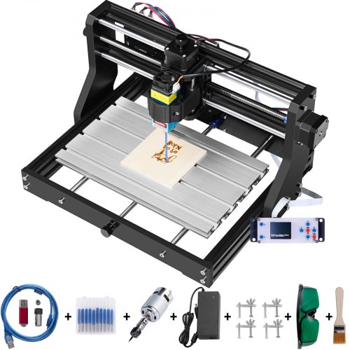 VEVOR Cnc 3018 Pro 15W CNC 3018 300×180×45mm CNC stroj GRBL Control Mini laserový gravírovací stroj s offline ovladačem 3osý laserový gravírovací stroj pro řezbářské frézování Plast Akryl PVC Dřevo
