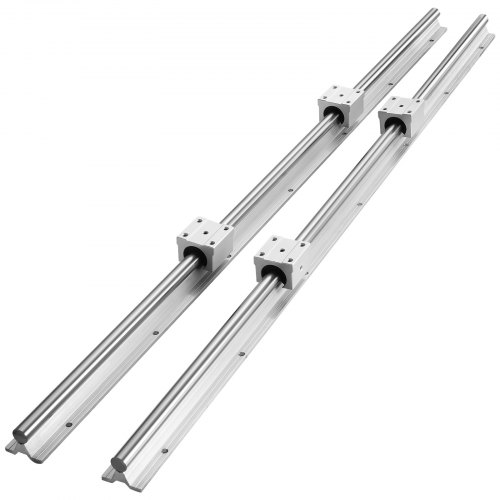Sada lineárních vodicích kolejniček VEVOR, SBR16 1000 mm, 2 ks vodicích kolejnic SBR16 39,4 in/1 000 mm a 4 ks kluzných bloků SBR16UU, lineárních kolejnic a ložisek Sada pro automatizované stroje Projektové CNC frézovací stroje pro vlastní potřebu
