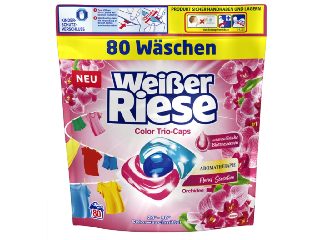 Weisser Riese Color Trio-Caps Aromatherapie prací kapsle s vůní orchidej 80ks