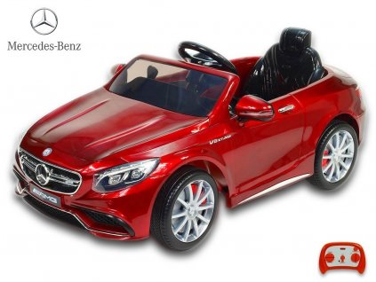 Elektrické autíčko Mercedes - Benz S63 AMG, s 2.4G DO, pérováním obou náprav, lakovaný vínovou metalízou