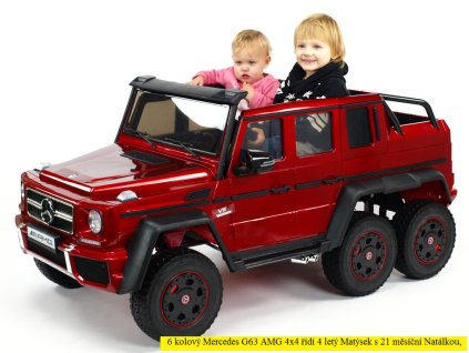 6 kolový Mercedes G63 AMG 4x4, dvoumístný s dálkovým ovládáním - černá metalíza