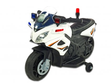 Moto mini Polic 911 bílá 1
