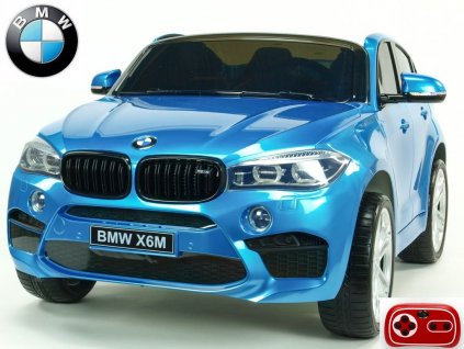 815 35 elektricke auticko bmw x6m dvoumistne s 2 4g bluetooth ovladacem modra metaliza