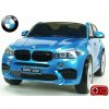 Elektrické autíčko BMW X6 M dvoumístné s 2,4G DO, otevíratelnými dveřmi, USB, MP3, LED osvětlením, elektrickou brzdou, modrá metalíza