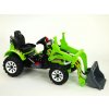 Dětský elektrický traktor Kingdom s ovladatelnou nakládací lžící, 12V, zelený