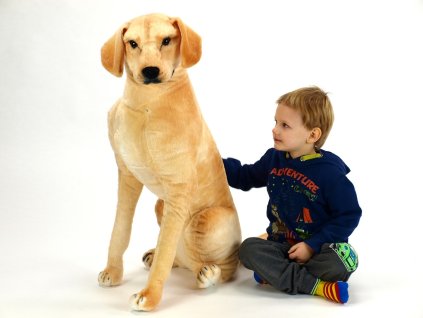 Plyšový sedící pes Labrador, výška 83 cm