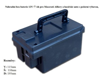Náhradní box s baterií 12V/10Ah pro hasičské auto s požární výbavou, s nabíjením mimo auta,