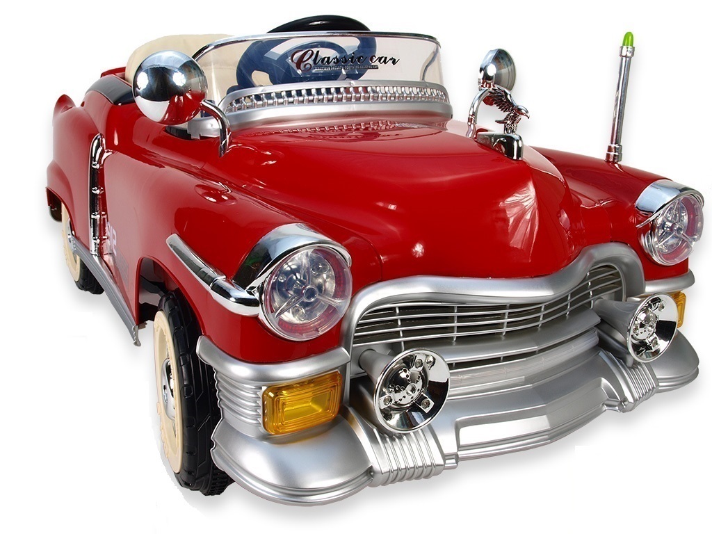 Elektrické auto Retro Kuba s 2.4G DO, plynulým rozjezdem, vlastními klíčky, voltmetrem, LED efekty, čalouněnou sedačkou, 12V, v