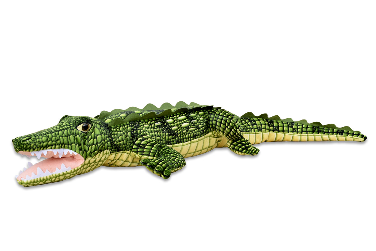 Plyšový krokodýl s otevřenou tlamou, délka 173cm