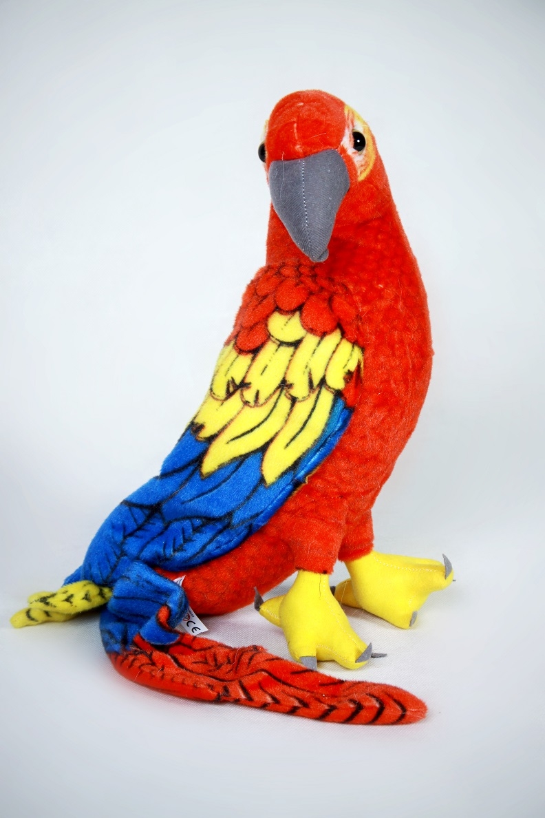 Nádherný plyšový papoušek Ara arakanga