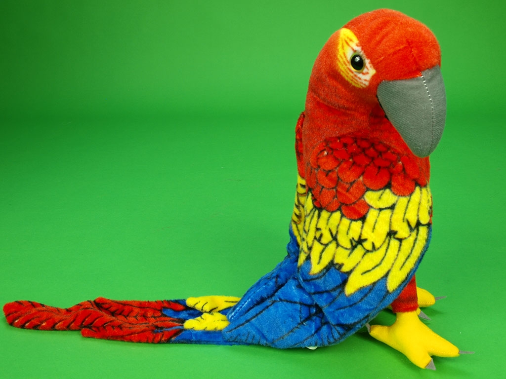 Nádherný plyšový papoušek Ara arakanga