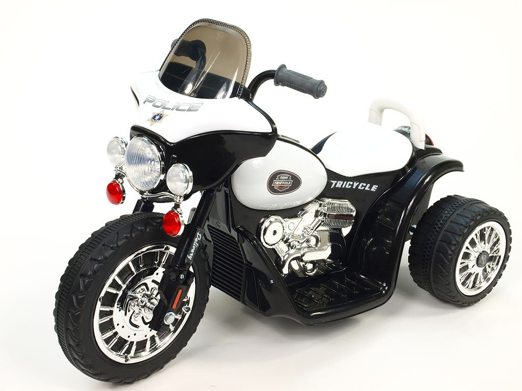 Elektrická motorka Chopper Harleyek na masivních kolech pro začínající harleykáře, 6V, černý