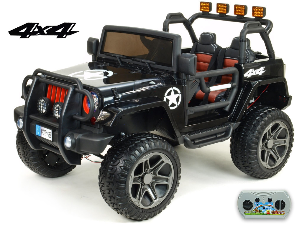 Elektrický džíp wrangler 4x4, černý