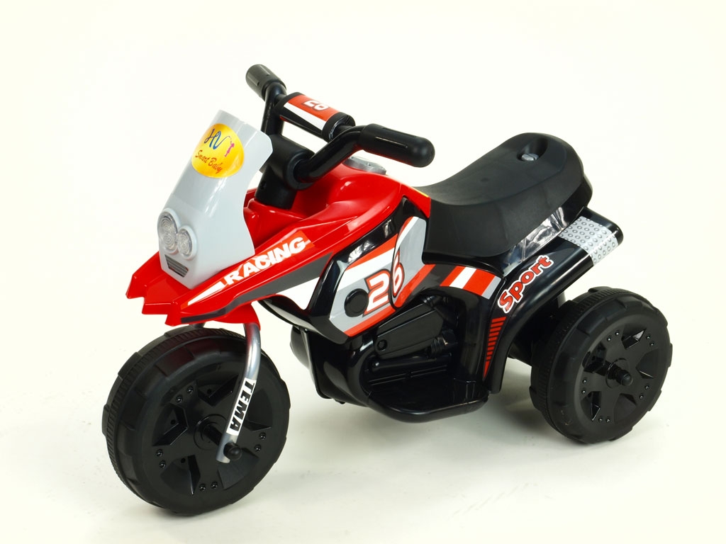 Elektrická motorka Racing sport 6V, s 2 světly a muzikou, pro nejmenší, červená