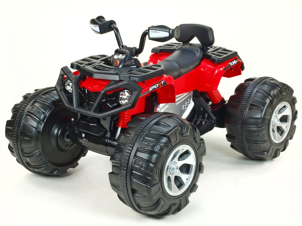 Elektrická čtyřkolka 24V DUNE 8 Star na obrovských kolech 44x24cm, 2xmotor 24V, červená