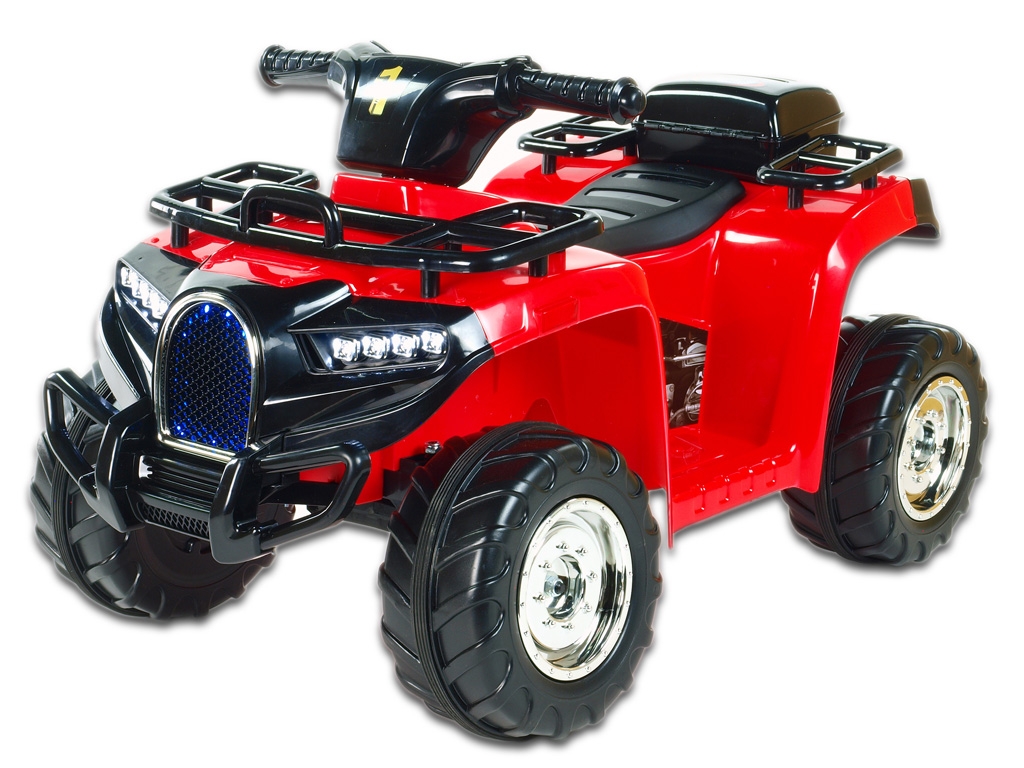Elektrická čtyřkolka Buga pro malé děti, 1x motor 6V, USB, LED osvětlení, červená