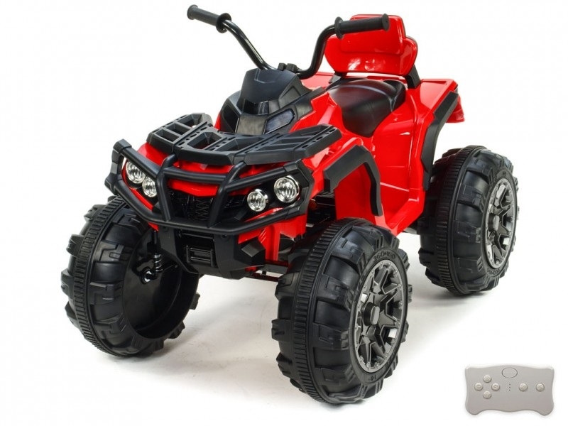 Elektrická čtyřkolka Predator s 2,4G DO, EVA koly, FM, USB, SD, Mp3, LED osvětlením, čalouněnou sedačkou, pérováním, 2x motor,