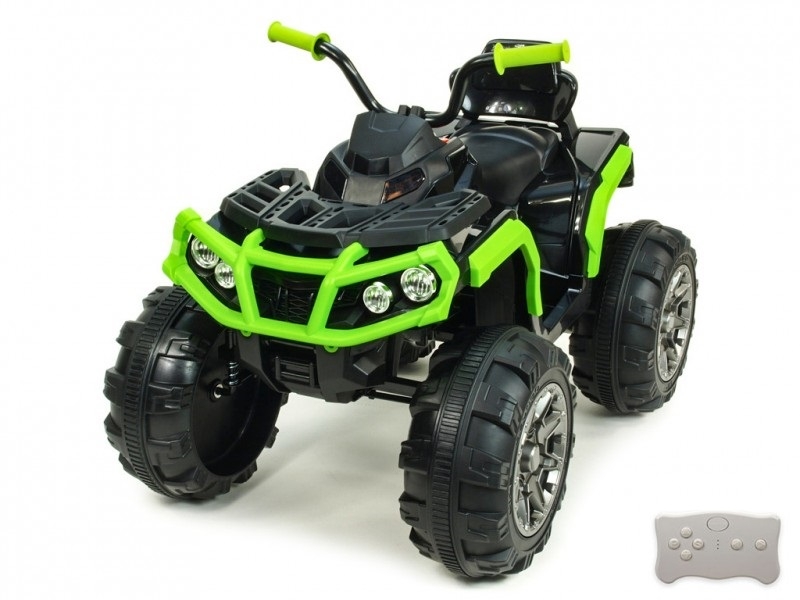 Elektrická čtyřkolka Predator s 2,4G DO, EVA koly, FM, USB, SD, Mp3, LED osvětlením, čalouněnou sedačkou, pérováním, 2x motor,