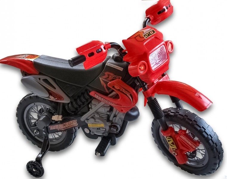 Elektrická motorka Crosska 6V, jako opravdová závodní, červená