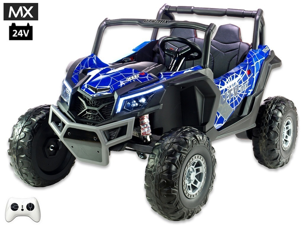 Bugina UTV - MX s 2,4G, dvoumístná, 24V/2x200W, polymer spider modrá