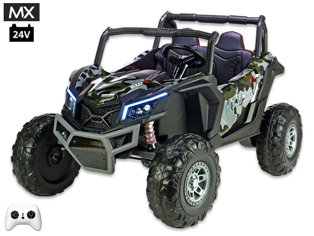 Bugina UTV - MX s 2,4G, dvoumístná, 24V/2x200W, polymer army camo
