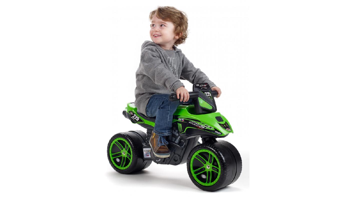 Odrážedlo Racingmoto na širokých kolech, délka 76cm, Made in France, zelené