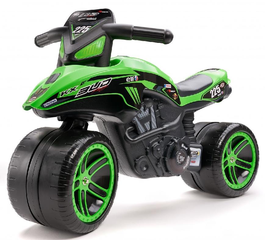 Odrážedlo Racingmoto na širokých kolech, délka 76cm, Made in France, zelené