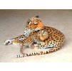 Plyšová leopardice s mládětem, délka 140/65cm