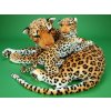Plyšová leopardice s mládětem, délka 140/65cm