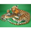 Plyšová leopardice s mládětem, délka 140/65cm