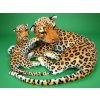 Plyšová leopardice s mládětem, délka 140/65cm