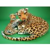 Plyšová leopardice s mládětem, délka 140/65cm