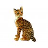 Plyšová sedící kočka Micka ocelot, výška 45cm