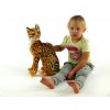 Plyšová sedící kočka Micka ocelot, výška 45cm